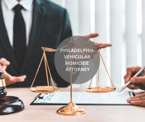 Best vehicular homicide attorney in Philadelphia sitting at his desk